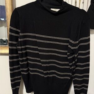 BE COOL Black and Tan Striped Sweater